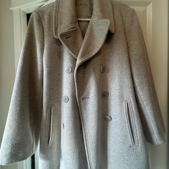 Calvin Klein Soft Grey Pea Coat - Picture 2 of 4